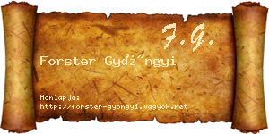 Forster Gyöngyi névjegykártya