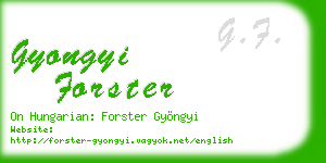 gyongyi forster business card